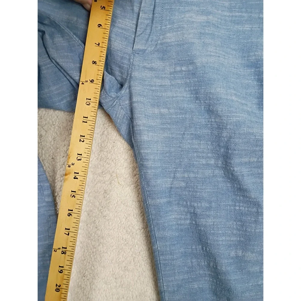 J. Crew Pants Slim Men 33x32 Blue Flex Cotton Stretch Chino Slub Casual Trousers